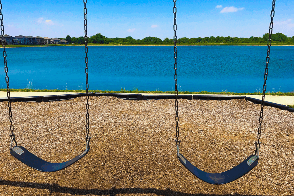 Lakeside Swing Set Does Not Obstruct Homeowner View