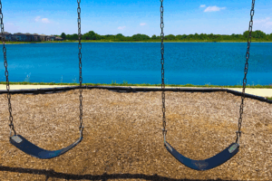 Lakeside Swing Set Does Not Obstruct Homeowner View