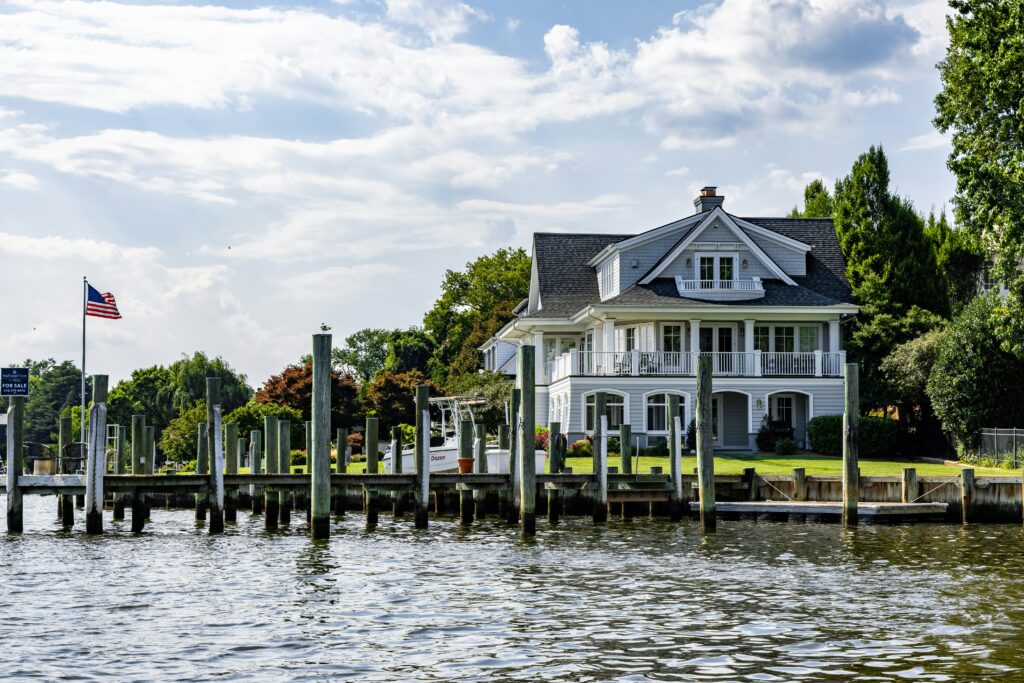Dock and lake access easement in a Michigan lakefront subdivision.