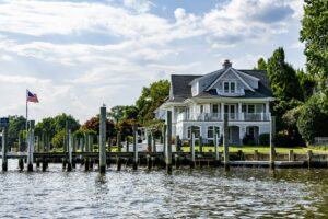 Dock and lake access easement in a Michigan lakefront subdivision.